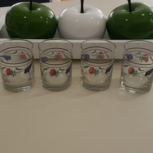 Lenox Poppies On Blue Drinking Glasses